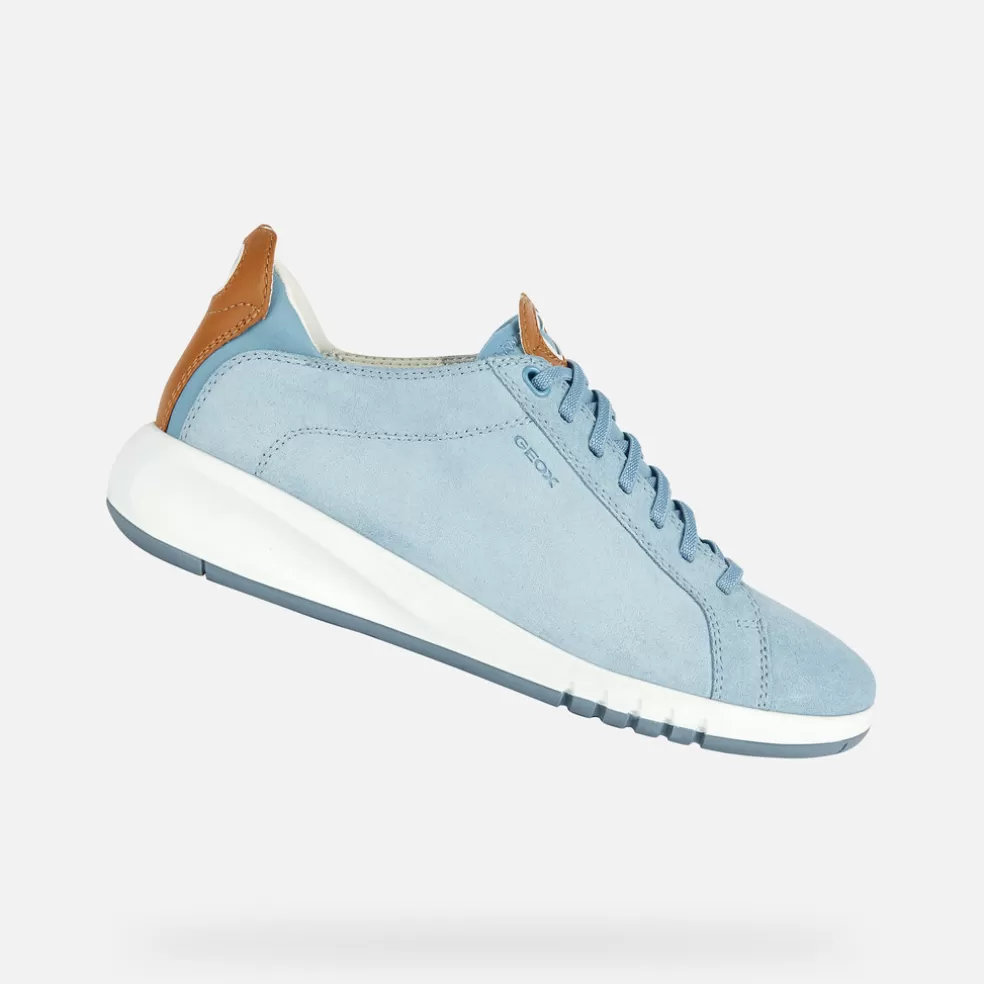 Geox AERANTIS MULHER - SNEAKERS de mulher azul celeste claro/tabaco Shop