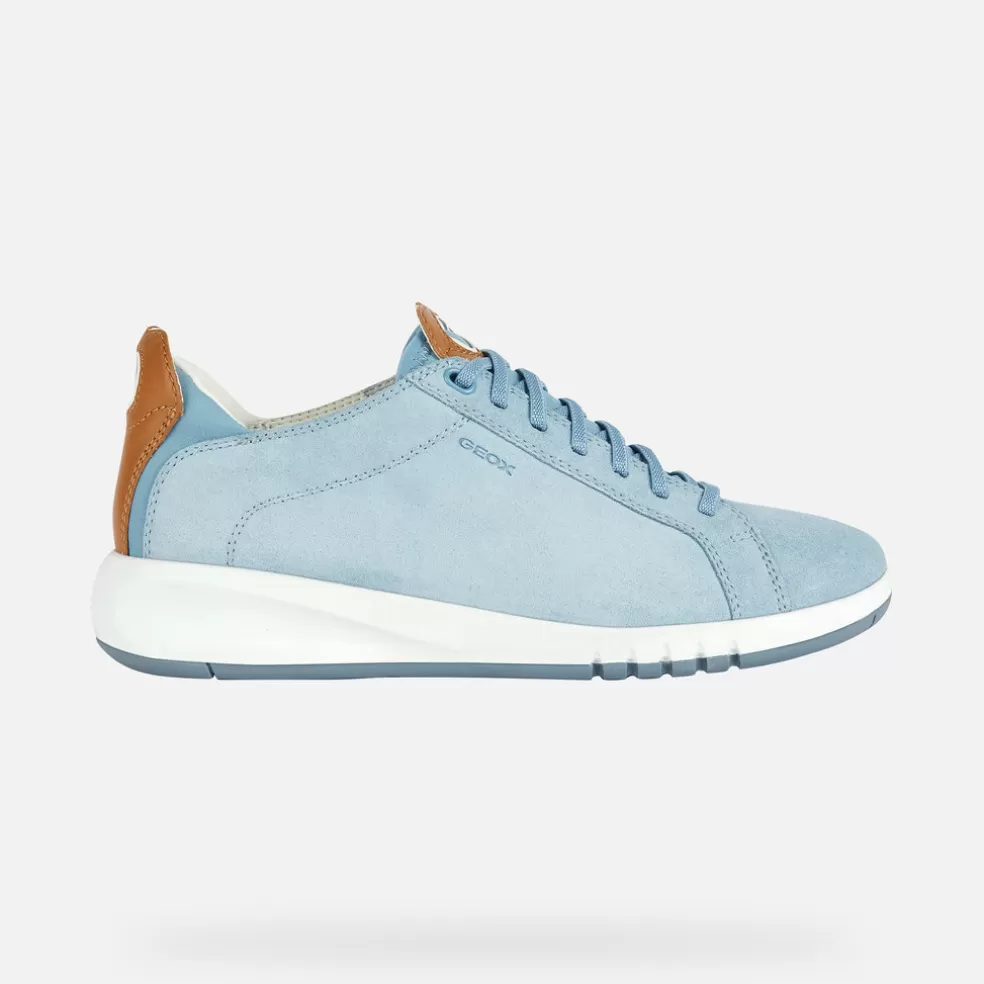 Geox AERANTIS MULHER - SNEAKERS de mulher azul celeste claro/tabaco Shop