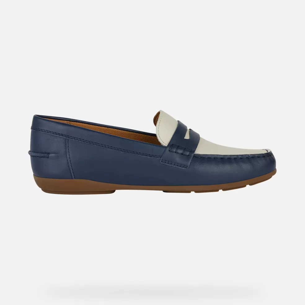 Geox ANNYTAH MOC MULHER - MOCASSINS de mulher azul marinho/bege claro Online