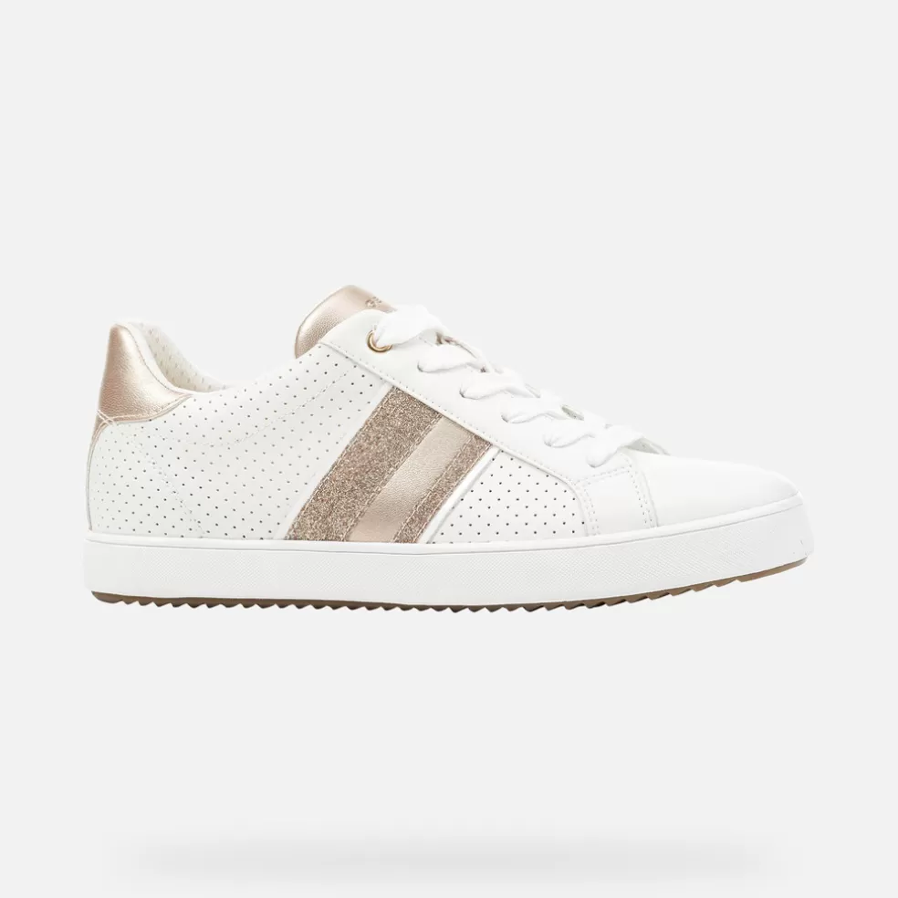 Geox BLOMIEE MULHER - SNEAKERS de mulher branco/ouro claro Online