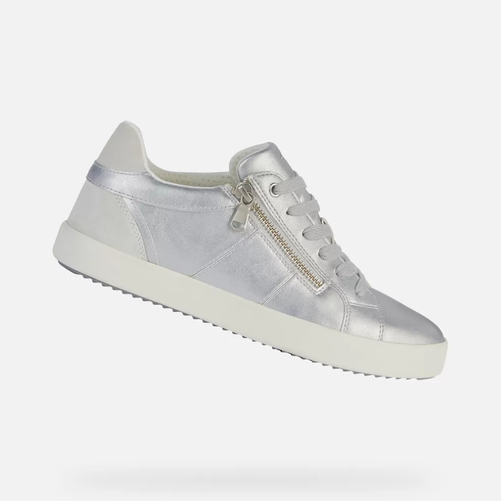 Geox BLOMIEE MULHER - SNEAKERS de mulher prata/branco leite Discount