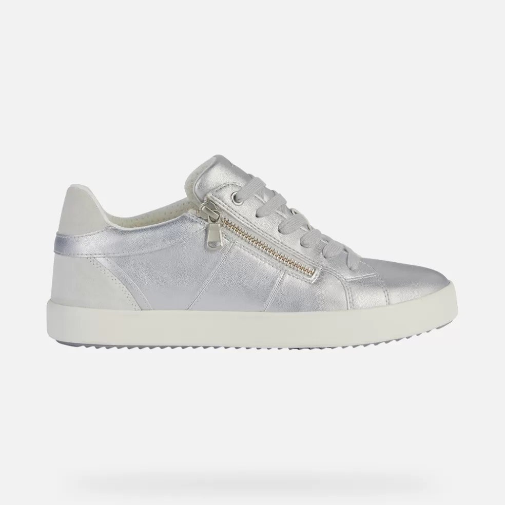 Geox BLOMIEE MULHER - SNEAKERS de mulher prata/branco leite Discount