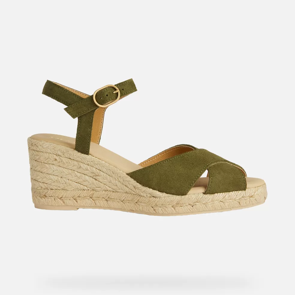 Geox GELSA LOW MULHER - SANDÁLIAS de mulher verde sálvia Flash Sale