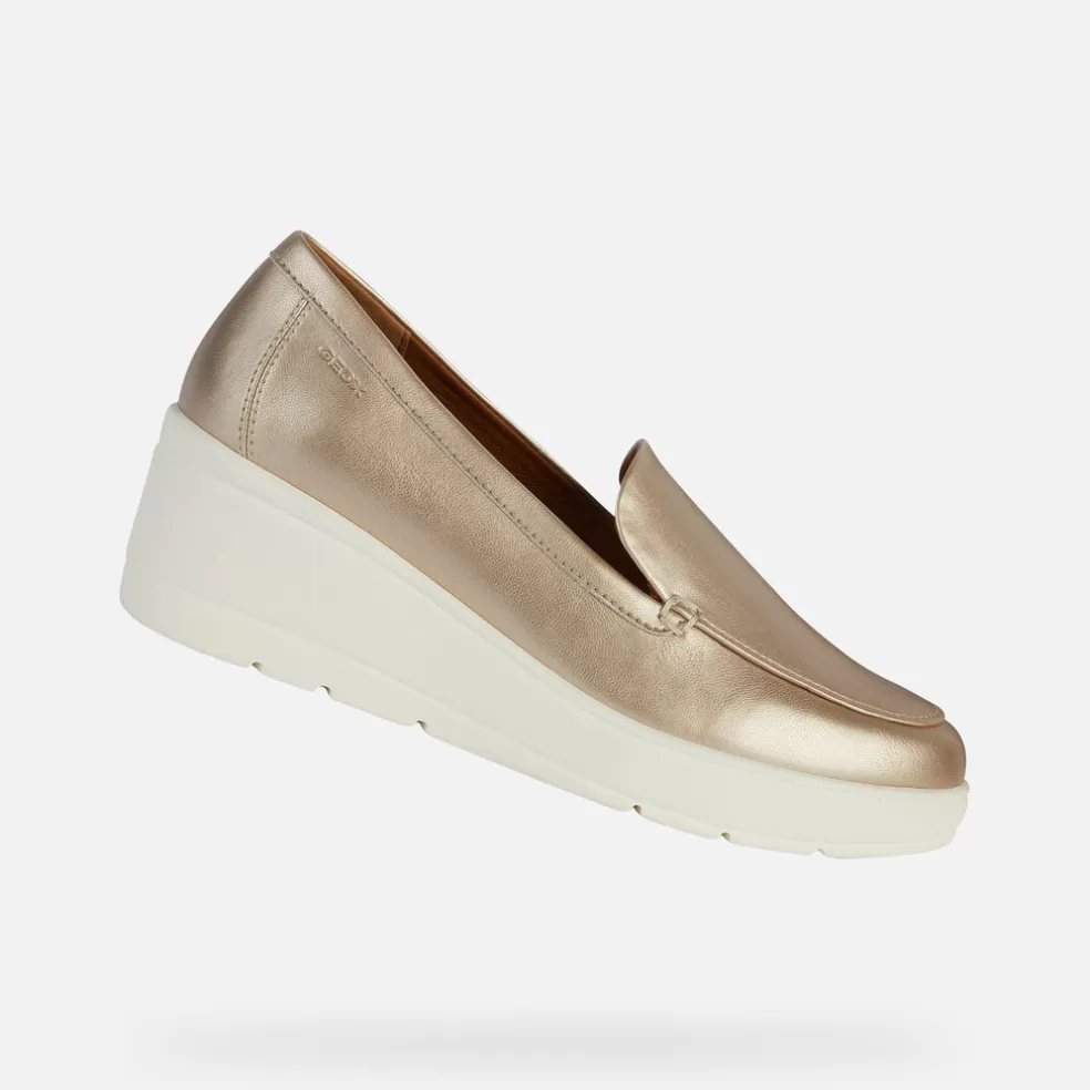 Geox ILDE MULHER - MOCASSINS de mulher ouro claro Fashion