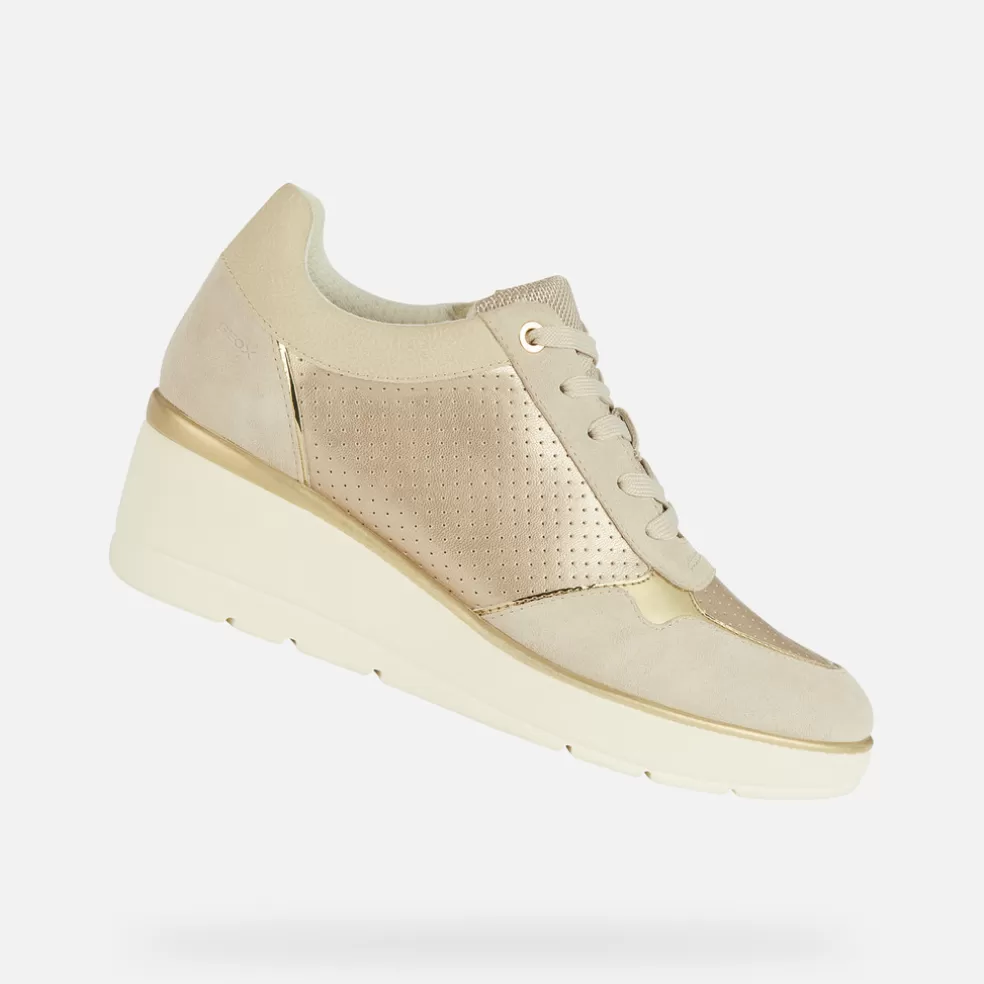 Geox ILDE MULHER - SNEAKERS de mulher champanhe/bege claro Shop