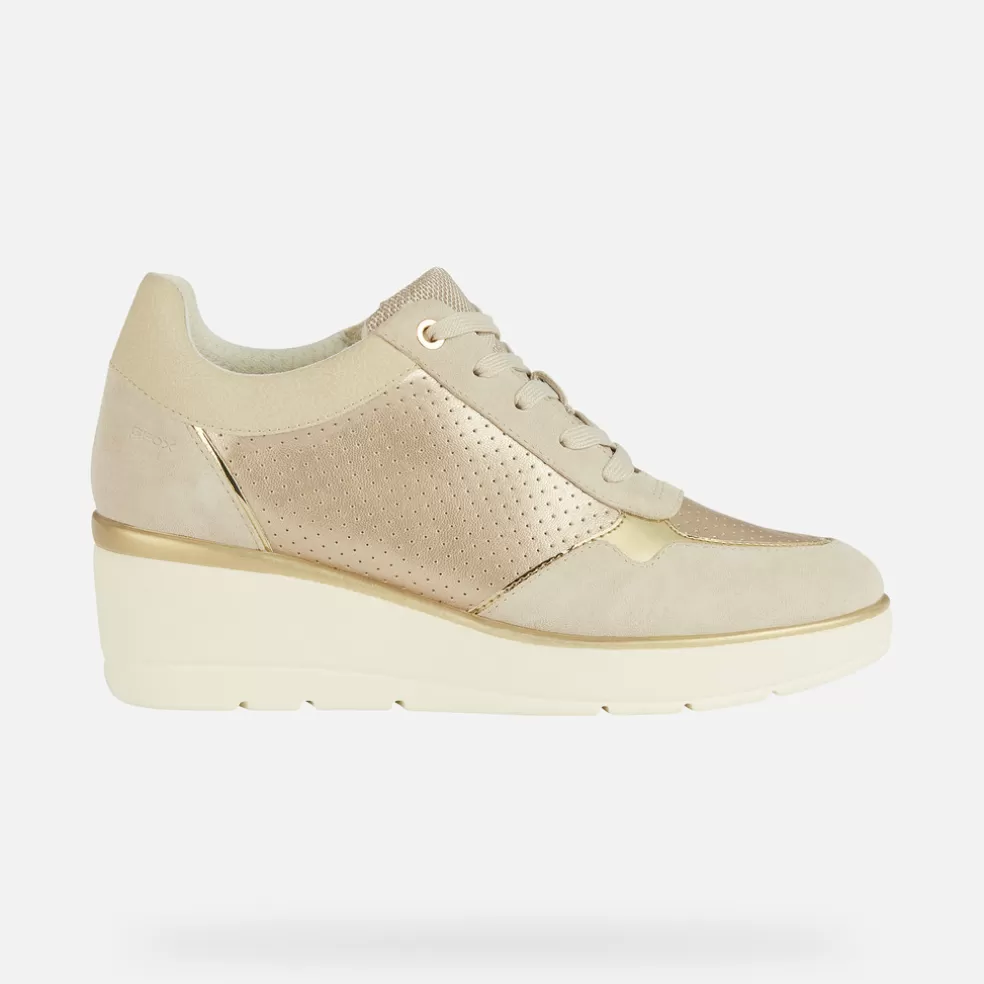 Geox ILDE MULHER - SNEAKERS de mulher champanhe/bege claro Shop