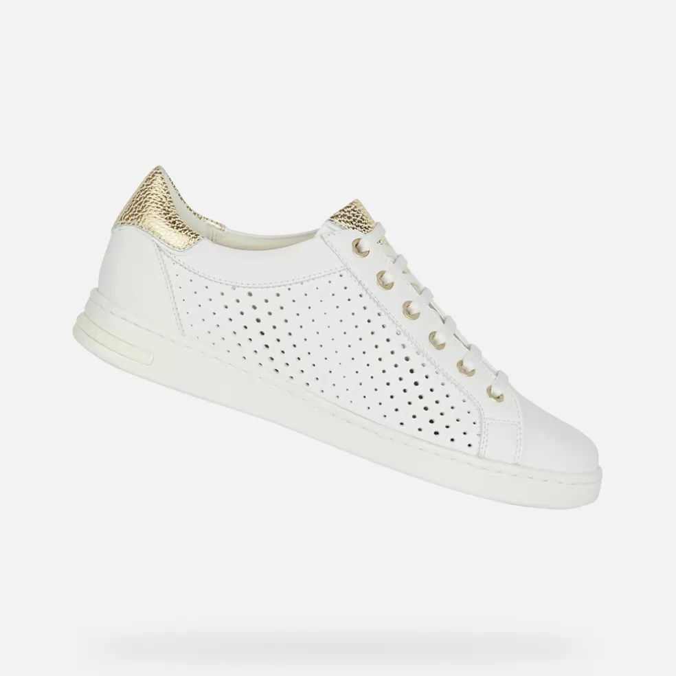 Geox JAYSEN MULHER - SNEAKERS de mulher branco/ouro Cheap