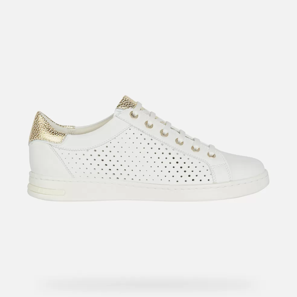 Geox JAYSEN MULHER - SNEAKERS de mulher branco/ouro Cheap