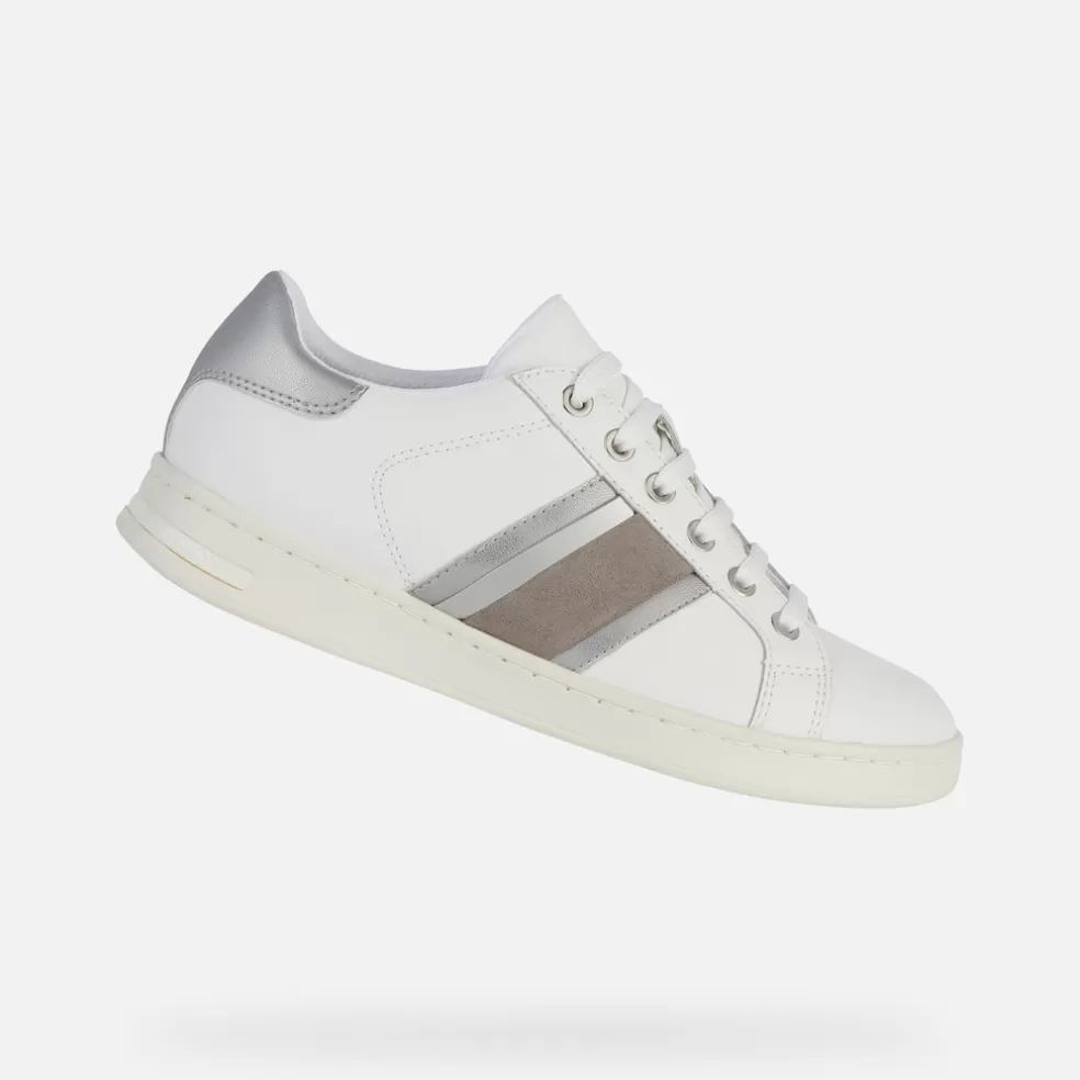 Geox JAYSEN MULHER - SNEAKERS de mulher branco/prata New