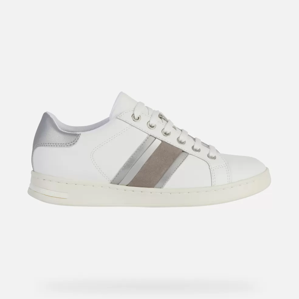 Geox JAYSEN MULHER - SNEAKERS de mulher branco/prata New