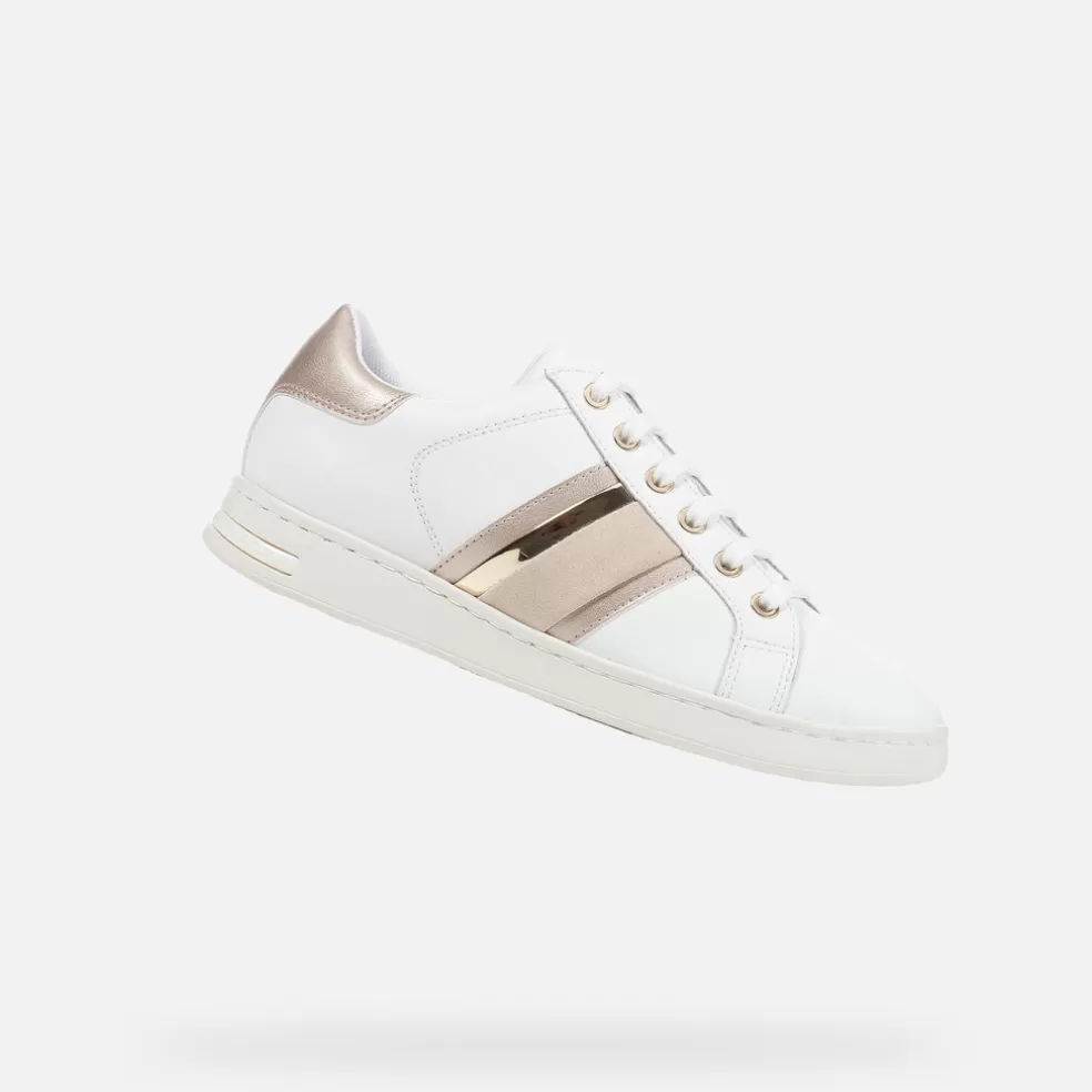 Geox JAYSEN MULHER - SNEAKERS de mulher branco/ouro claro Best Sale