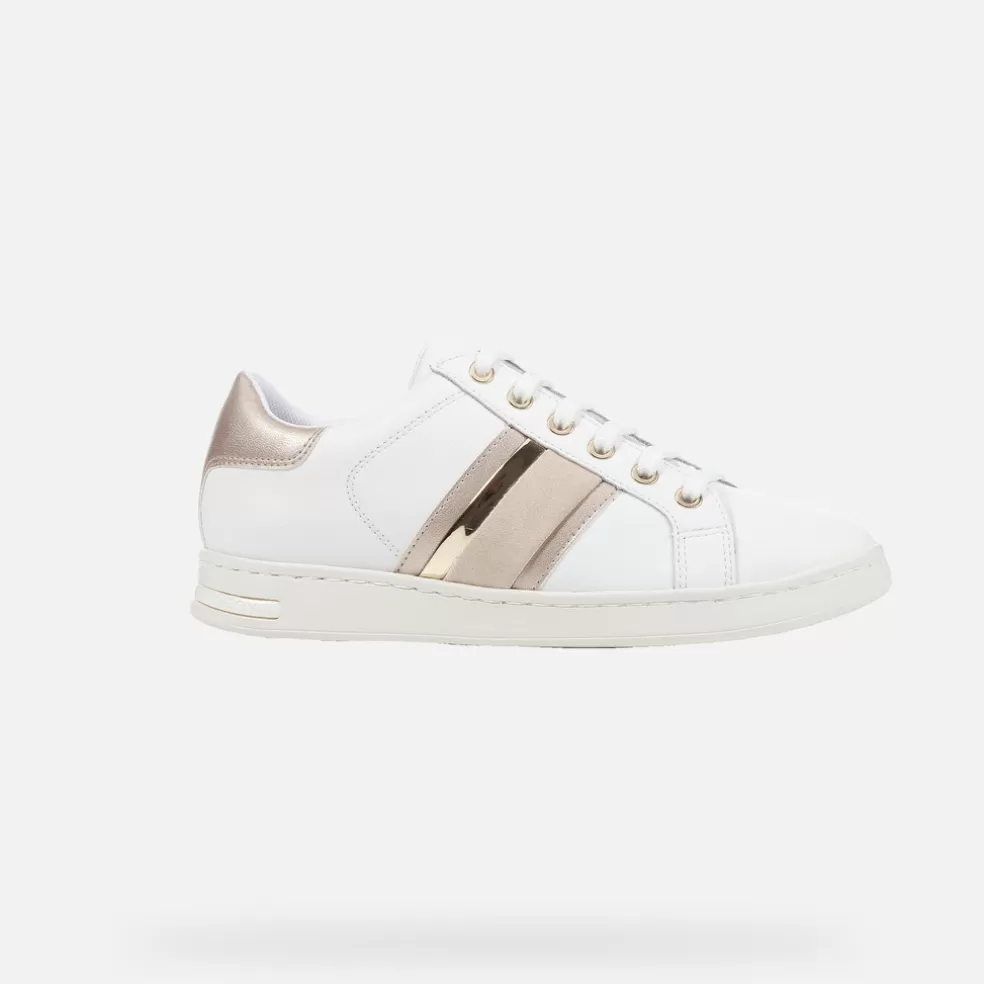 Geox JAYSEN MULHER - SNEAKERS de mulher branco/ouro claro Best Sale