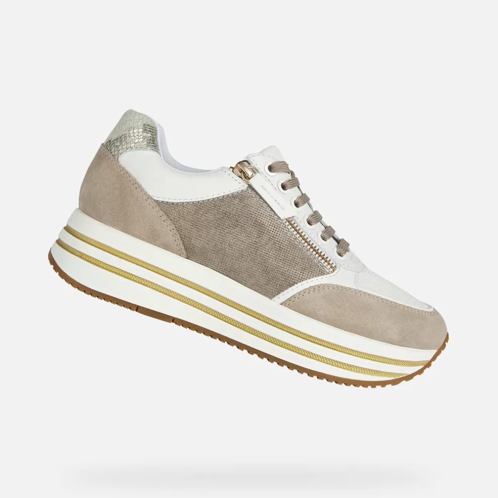 Geox KENCY MULHER - SNEAKERS de mulher branco/bege Outlet