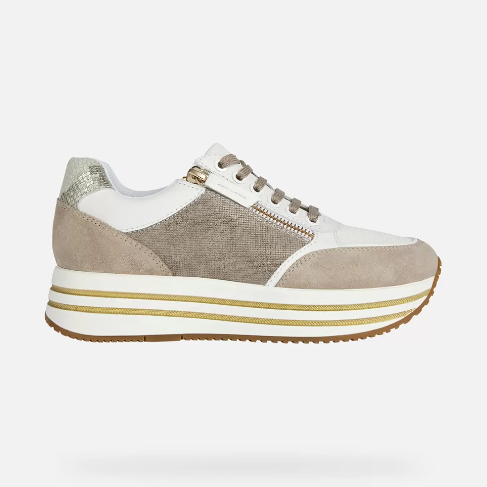 Geox KENCY MULHER - SNEAKERS de mulher branco/bege Outlet