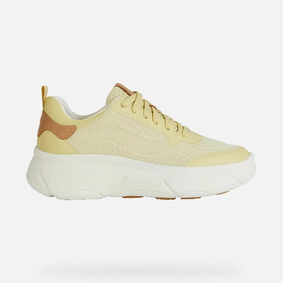 Geox NEBULA 2.0 X MULHER - SNEAKERS de mulher amarelo claro Fashion