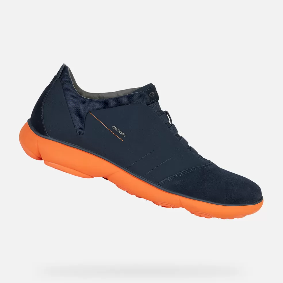 Geox NEBULA HOMEM - SLIP ON de homem azul marinho/laranja Hot