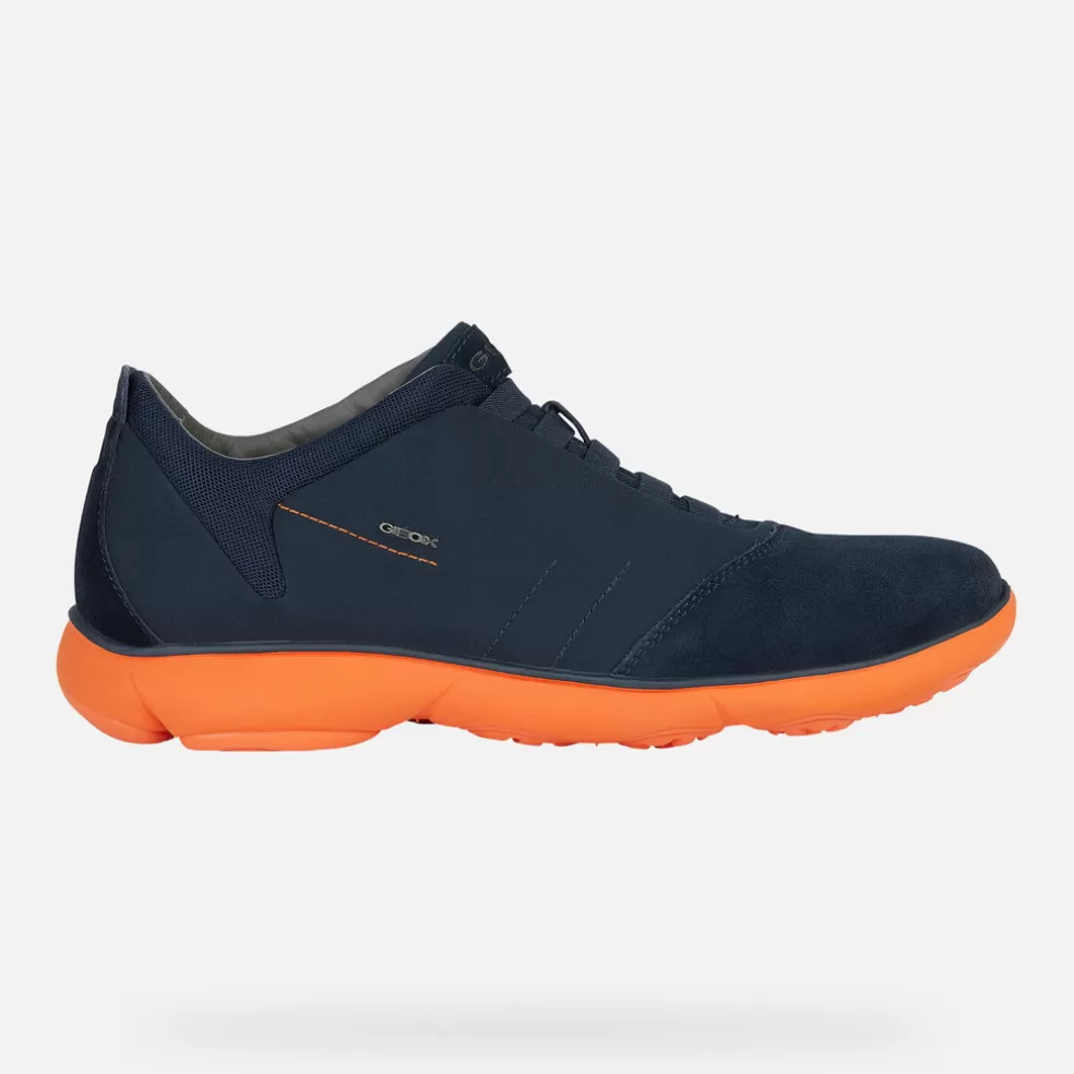 Geox NEBULA HOMEM - SLIP ON de homem azul marinho/laranja Hot