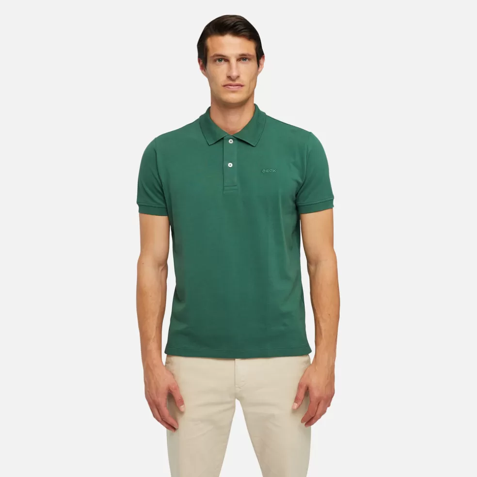 Geox POLO HOMEM - T-SHIRTS E POLOS de homem verde bosque Store