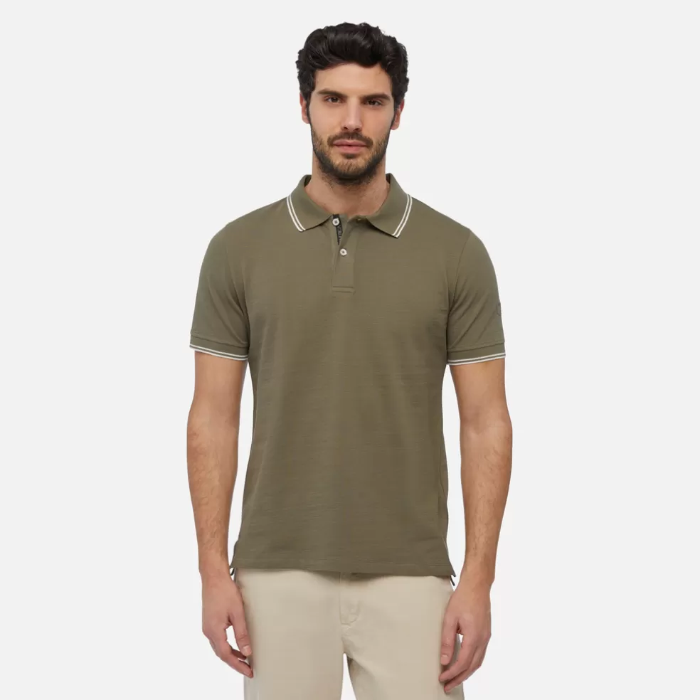 Geox POLO HOMEM - T-SHIRTS E POLOS de homem verde azeitona escuro Hot