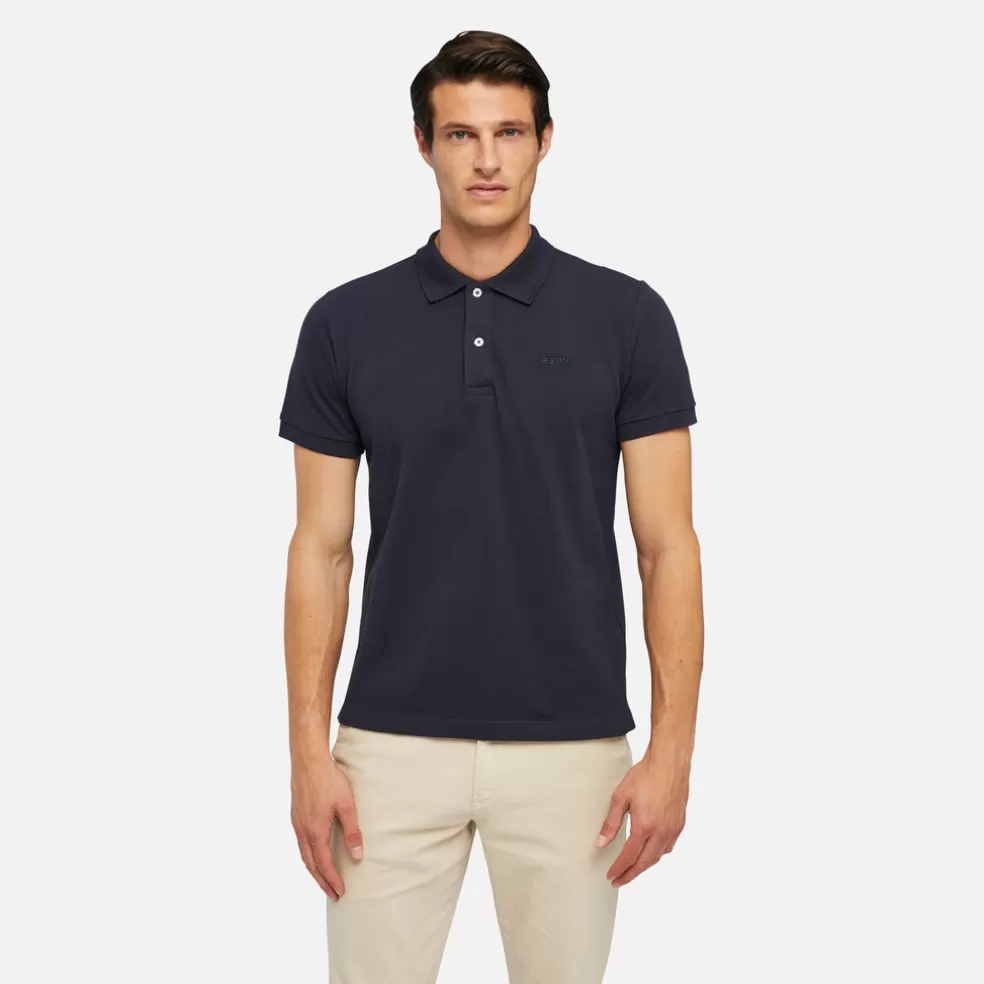 Geox POLO HOMEM - T-SHIRTS E POLOS de homem azul noite Clearance