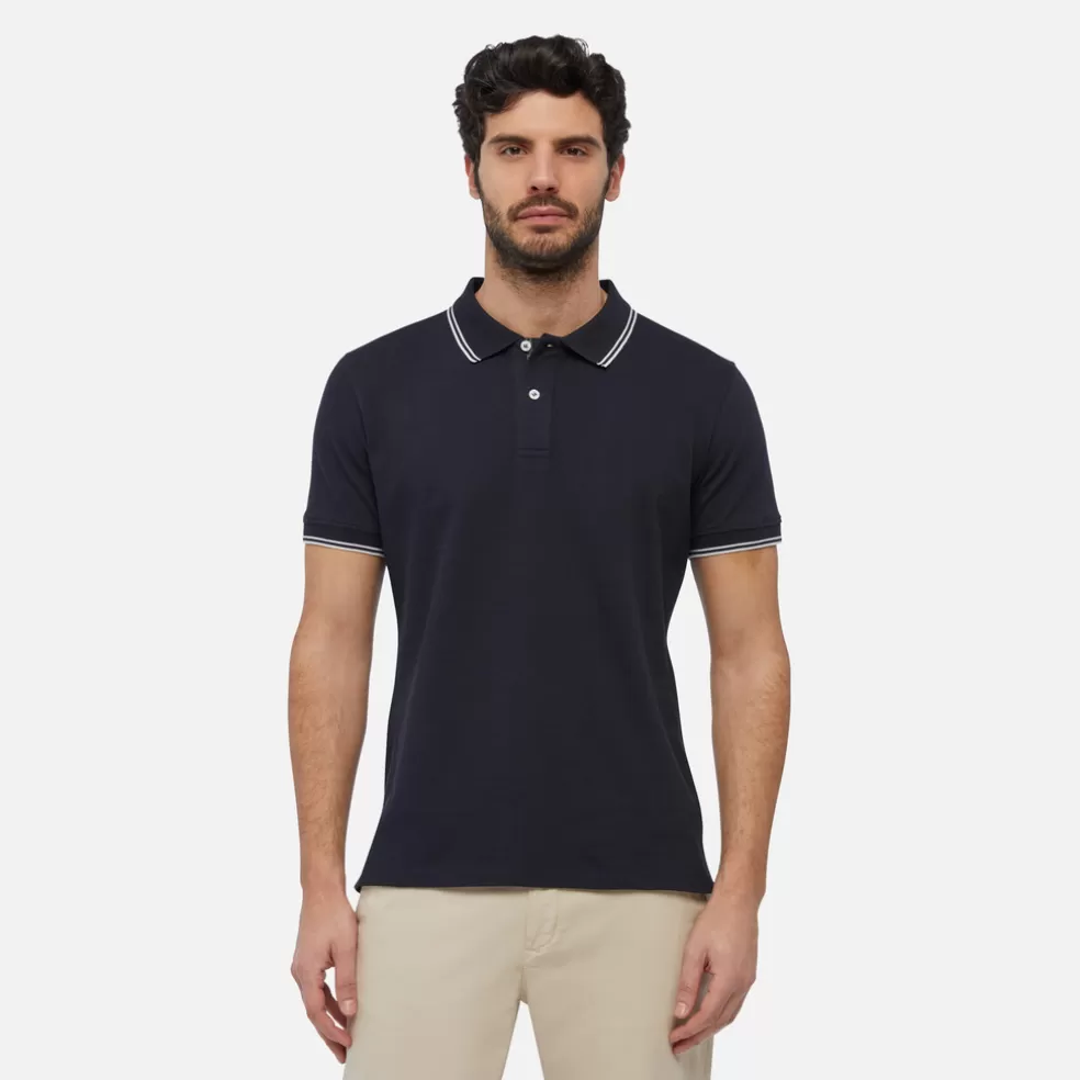 Geox POLO HOMEM - T-SHIRTS E POLOS de homem azul noite Hot