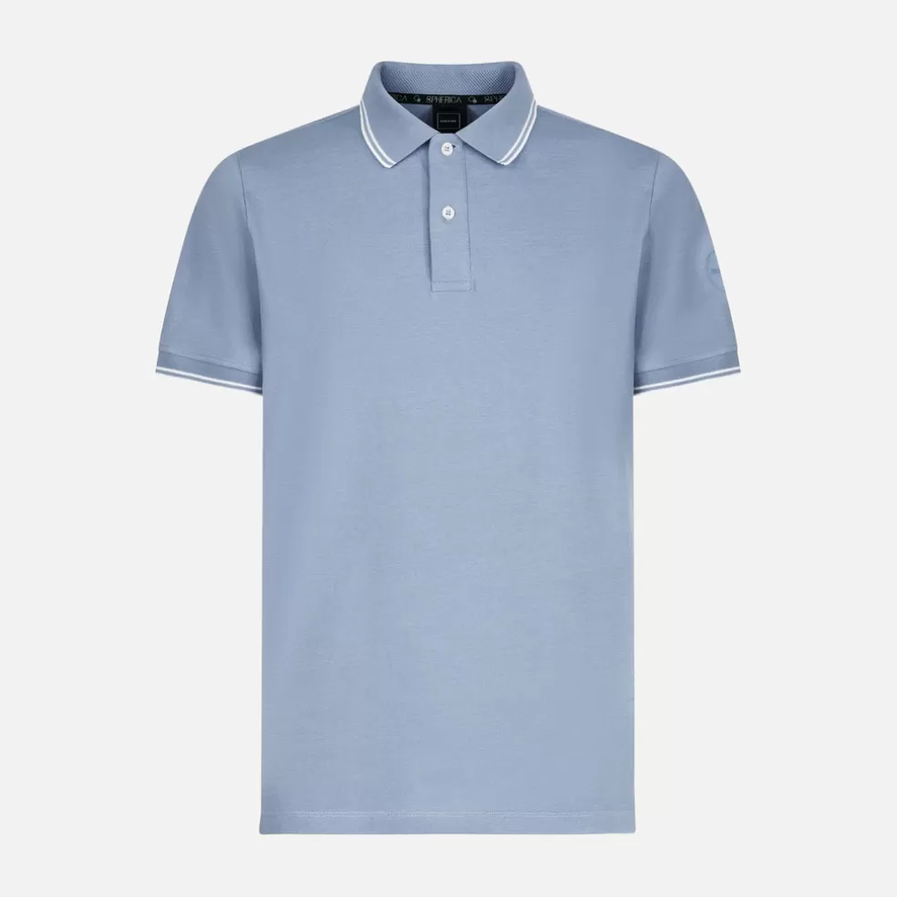 Geox POLO HOMEM - T-SHIRTS E POLOS de homem azul celeste pó Sale