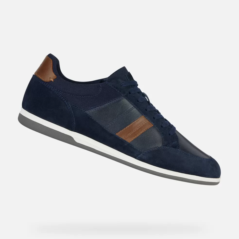 Geox RENAN HOMEM - SNEAKERS de homem azul marinho/castanho claro Cheap