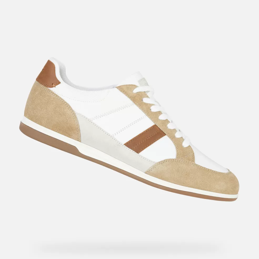 Geox RENAN HOMEM - SNEAKERS de homem branco/conhaque Clearance