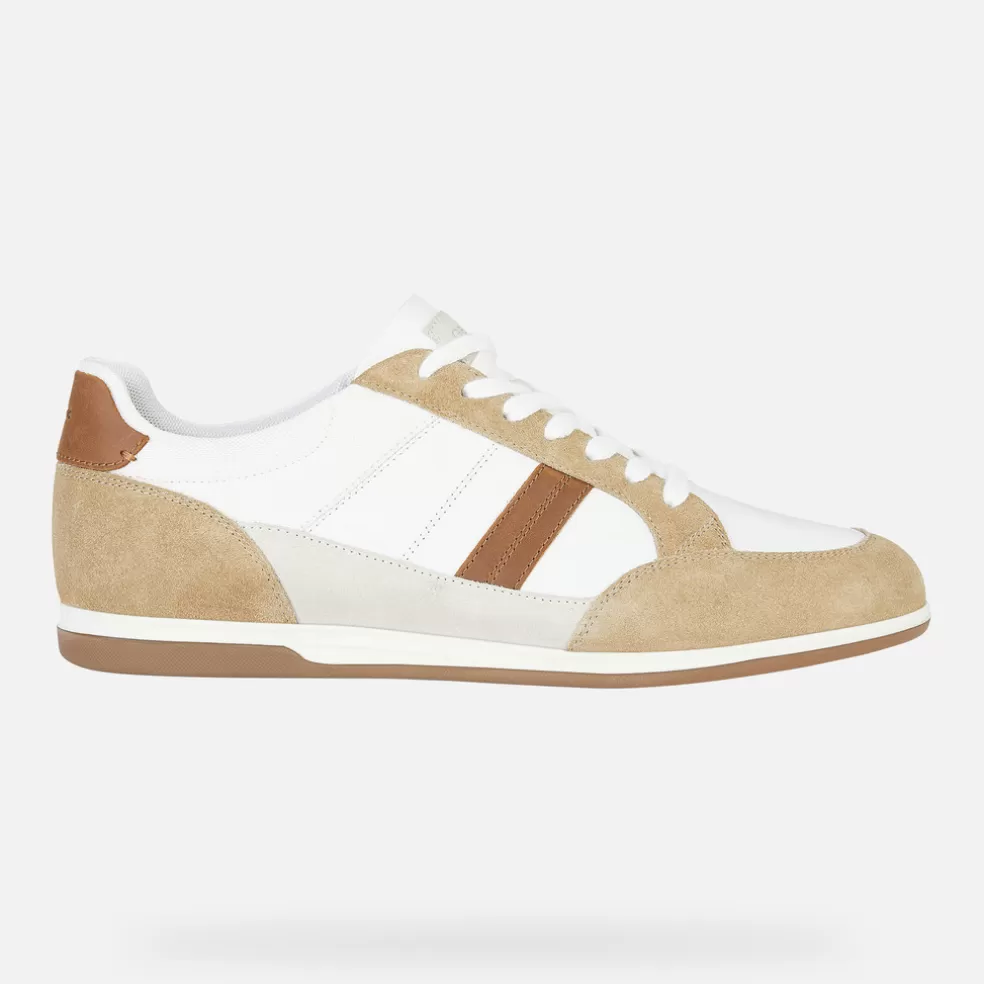 Geox RENAN HOMEM - SNEAKERS de homem branco/conhaque Clearance