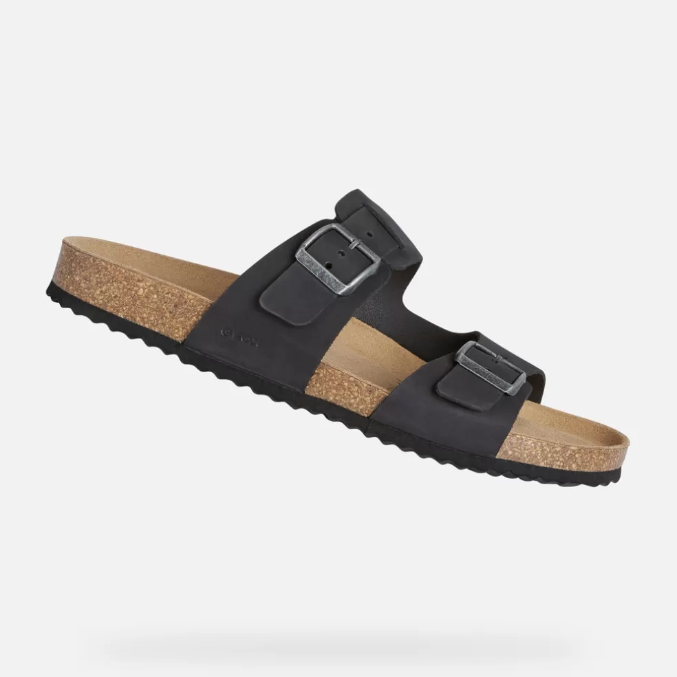 Geox SANDAL GHITA HOMEM - SANDÁLIAS de homem preto Best Sale