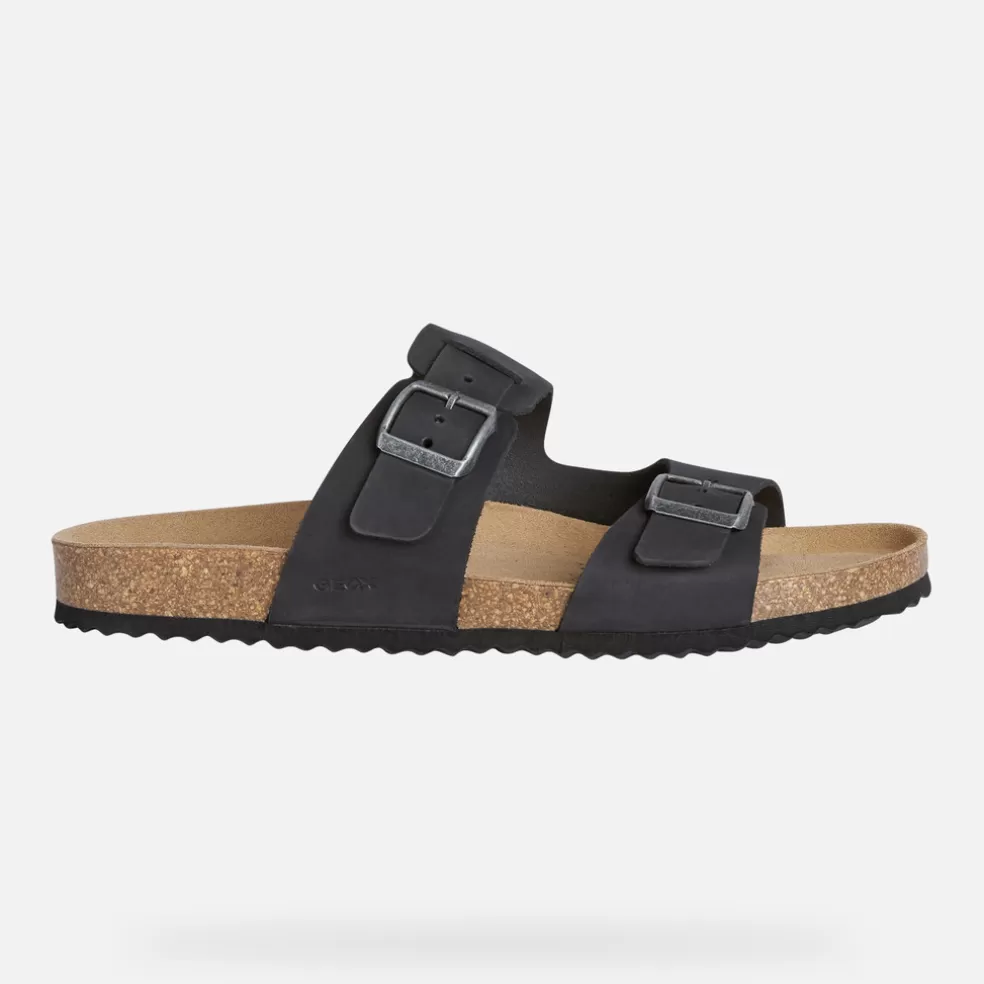 Geox SANDAL GHITA HOMEM - SANDÁLIAS de homem preto Best Sale