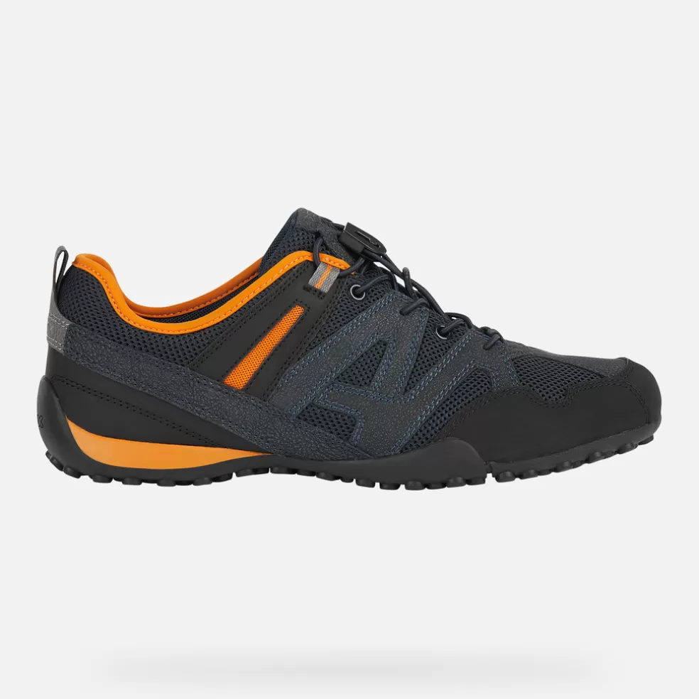 Geox SNAKE HOMEM - SNEAKERS de homem azul marinho/laranja Clearance