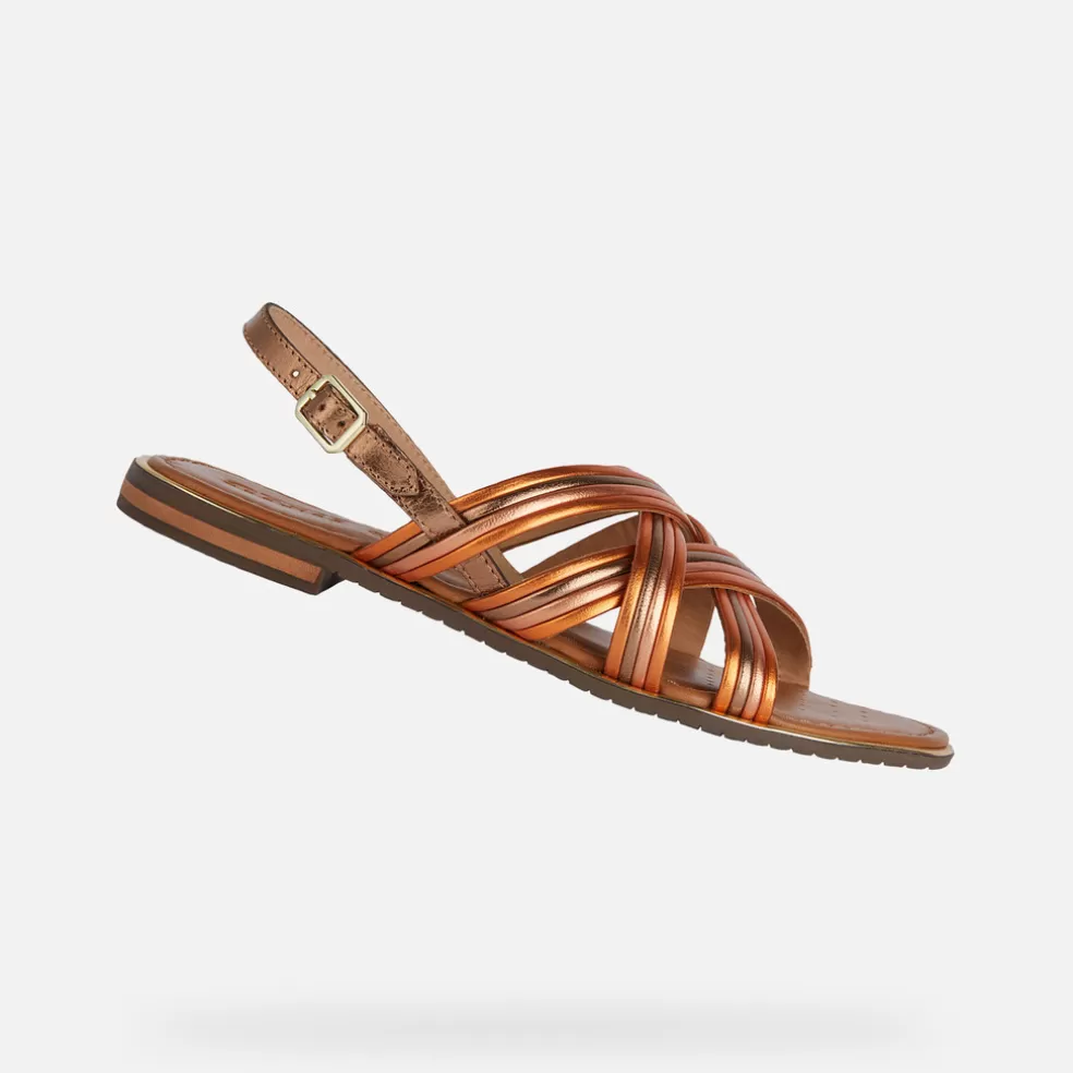 Geox SOZY PLUS MULHER - SANDÁLIAS de mulher bronze claro/laranja Shop