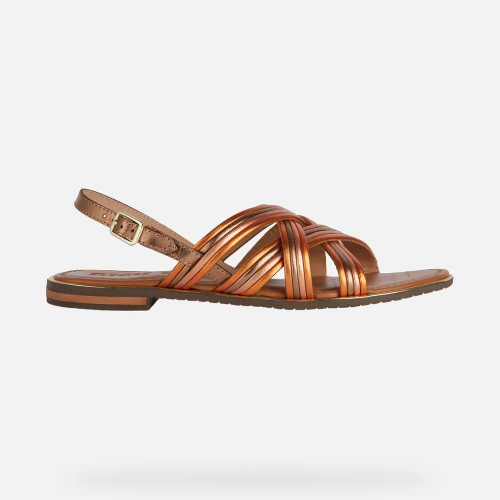 Geox SOZY PLUS MULHER - SANDÁLIAS de mulher bronze claro/laranja Shop