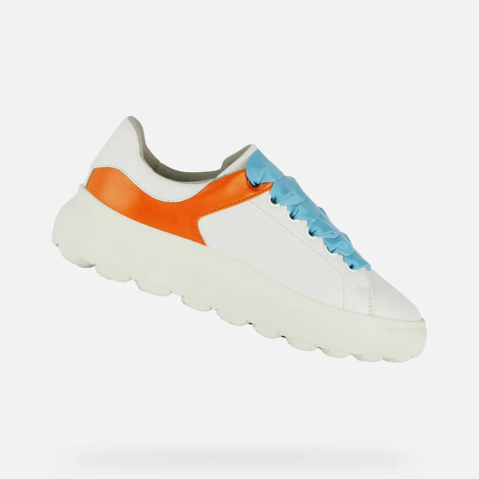 Geox SPHERICA EC4.1 MULHER - SNEAKERS de mulher branco/laranja Online