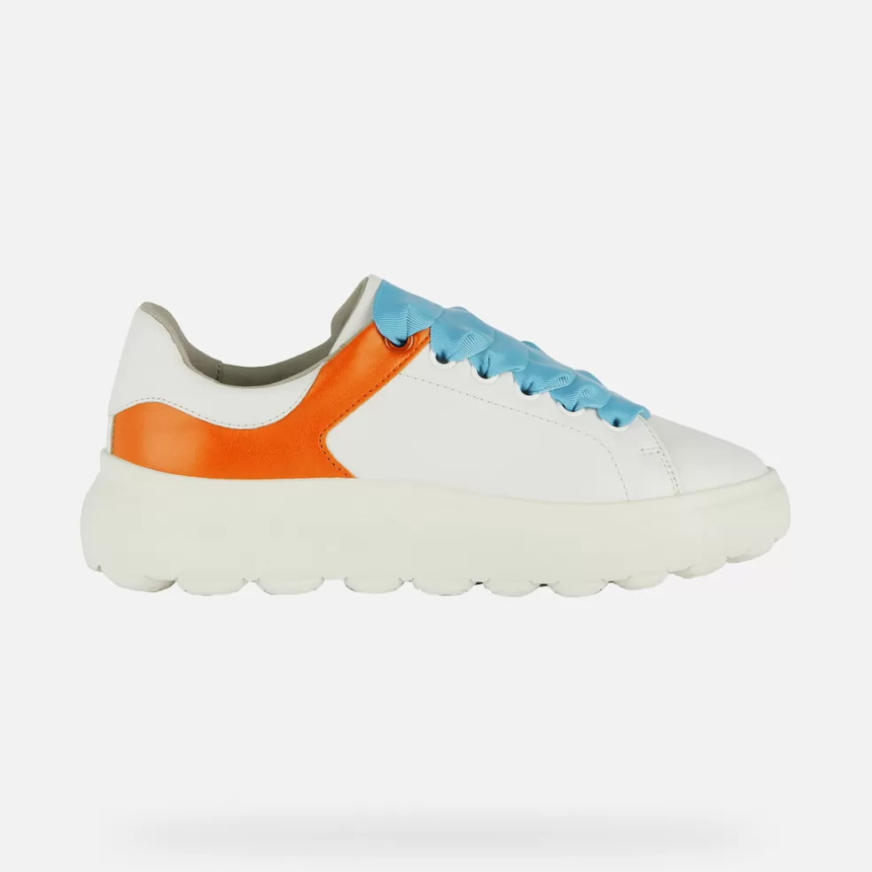 Geox SPHERICA EC4.1 MULHER - SNEAKERS de mulher branco/laranja Online